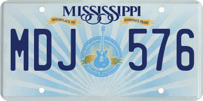 MS license plate MDJ576