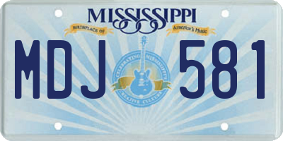 MS license plate MDJ581