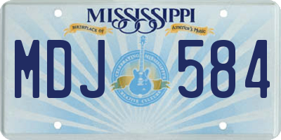 MS license plate MDJ584