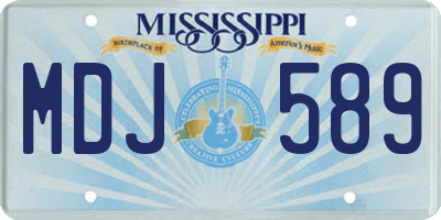 MS license plate MDJ589