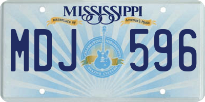 MS license plate MDJ596