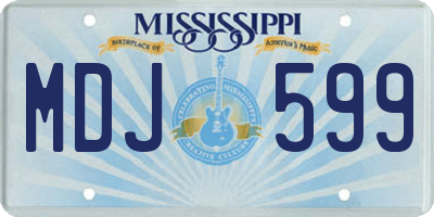 MS license plate MDJ599