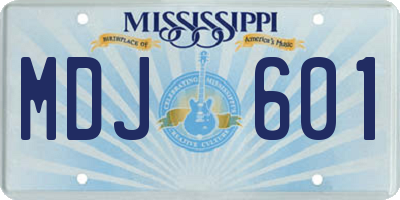 MS license plate MDJ601