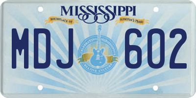 MS license plate MDJ602
