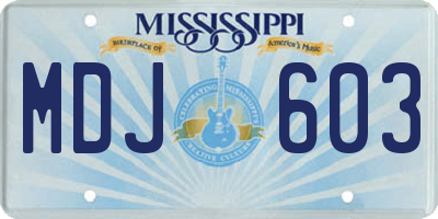 MS license plate MDJ603