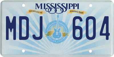 MS license plate MDJ604