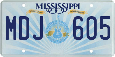 MS license plate MDJ605