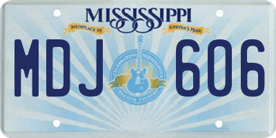 MS license plate MDJ606