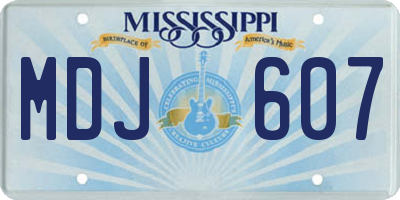 MS license plate MDJ607