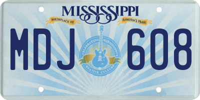 MS license plate MDJ608