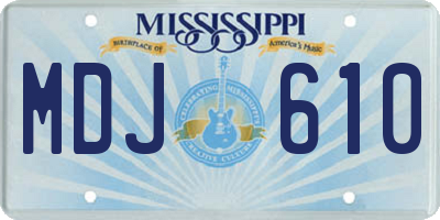 MS license plate MDJ610