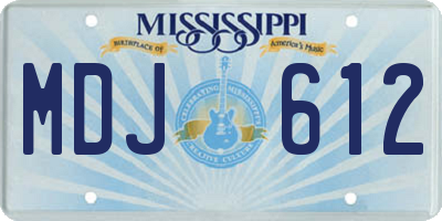 MS license plate MDJ612