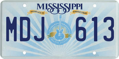 MS license plate MDJ613