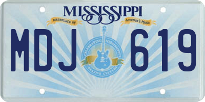 MS license plate MDJ619