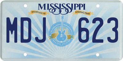 MS license plate MDJ623