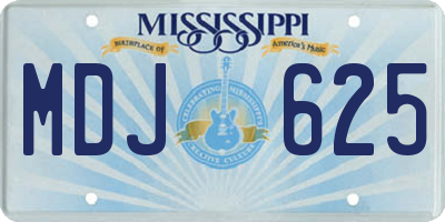 MS license plate MDJ625