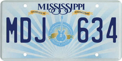 MS license plate MDJ634