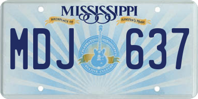 MS license plate MDJ637