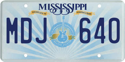 MS license plate MDJ640