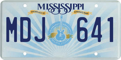 MS license plate MDJ641