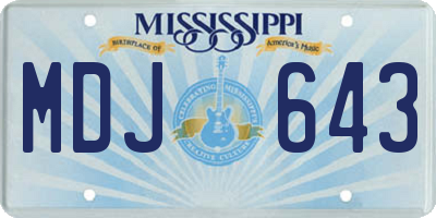 MS license plate MDJ643