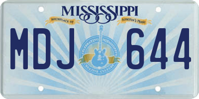 MS license plate MDJ644