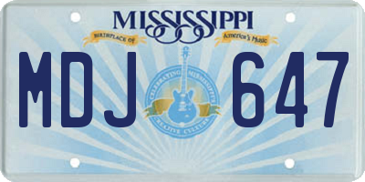 MS license plate MDJ647