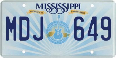 MS license plate MDJ649