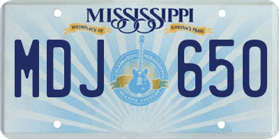 MS license plate MDJ650