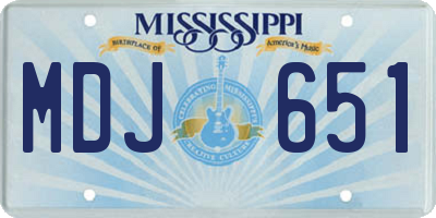 MS license plate MDJ651