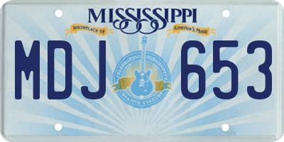 MS license plate MDJ653