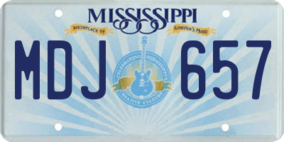 MS license plate MDJ657