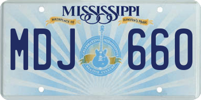 MS license plate MDJ660