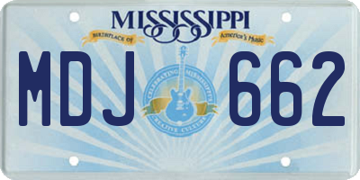 MS license plate MDJ662