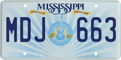 MS license plate MDJ663