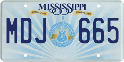 MS license plate MDJ665
