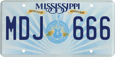 MS license plate MDJ666