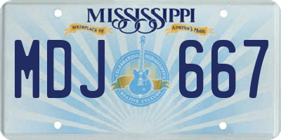 MS license plate MDJ667