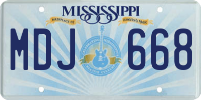 MS license plate MDJ668