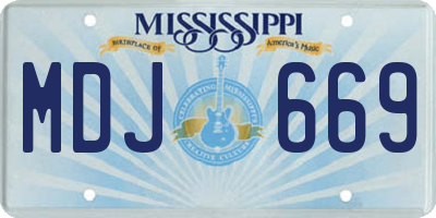 MS license plate MDJ669