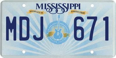 MS license plate MDJ671