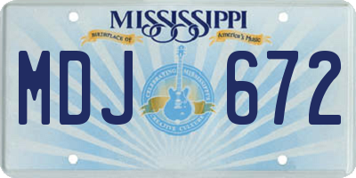 MS license plate MDJ672