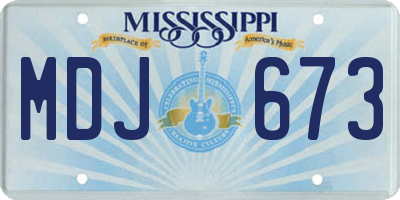 MS license plate MDJ673