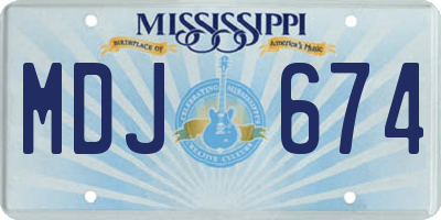 MS license plate MDJ674