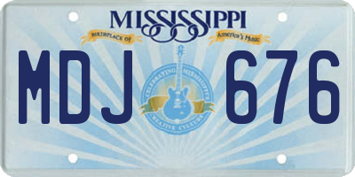 MS license plate MDJ676