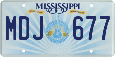 MS license plate MDJ677