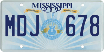 MS license plate MDJ678