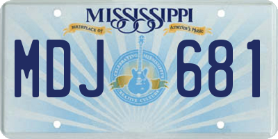 MS license plate MDJ681