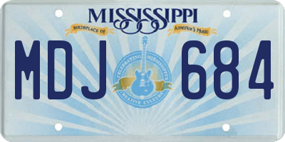 MS license plate MDJ684