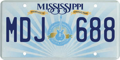 MS license plate MDJ688